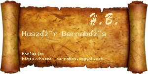 Huszár Barnabás névjegykártya
